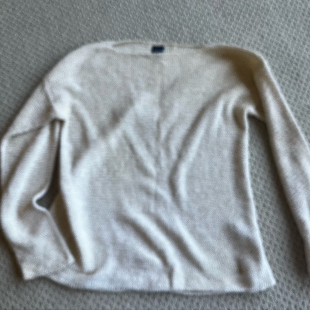Eileen fisher boatneck loose knit sweater top m ivory cream - Picture 2 of 5